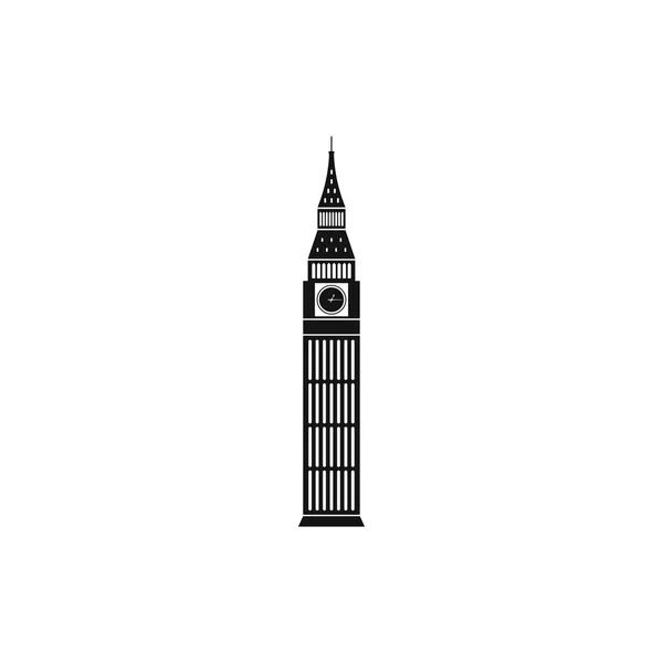 Big Ben, Westminster, London ikon, egyszerű stílus — Stock Vector