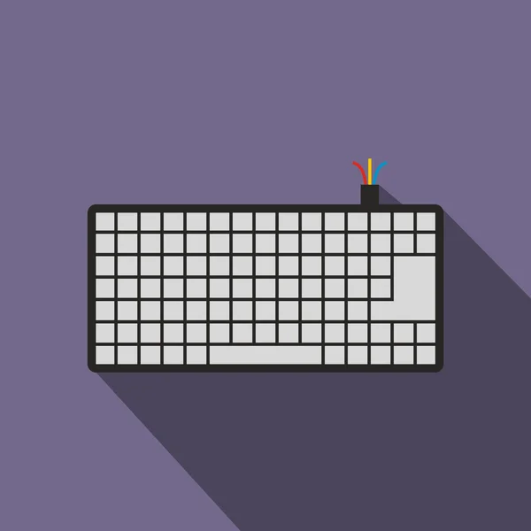 Icono del teclado del ordenador, estilo plano — Vector de stock