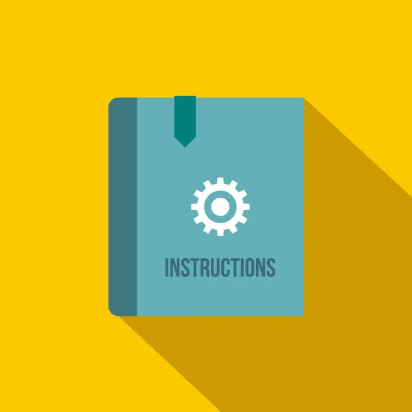 Icono del libro de instrucciones, estilo plano — Vector de stock