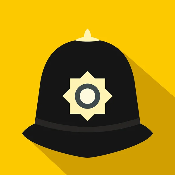 British police helmet icon, flat style — Stock Vector