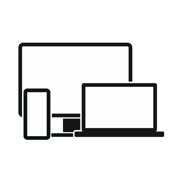 Computermonitor, Laptop und Handy-Symbol — Stockvektor