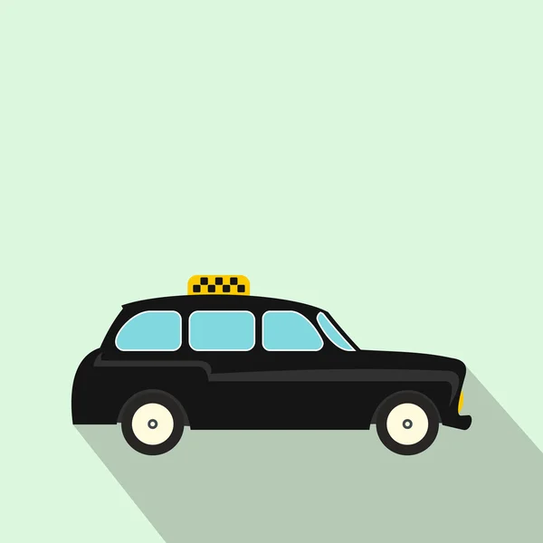 Londen black cab pictogram, vlakke stijl — Stockvector