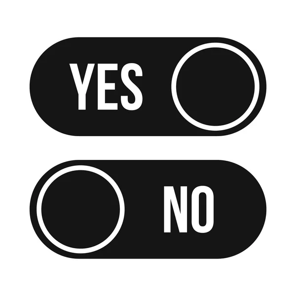 Sim e não ícone de botão, estilo simples — Vetor de Stock