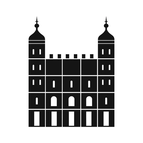 Torre de Londres en Inglaterra icono, estilo sencillo — Vector de stock