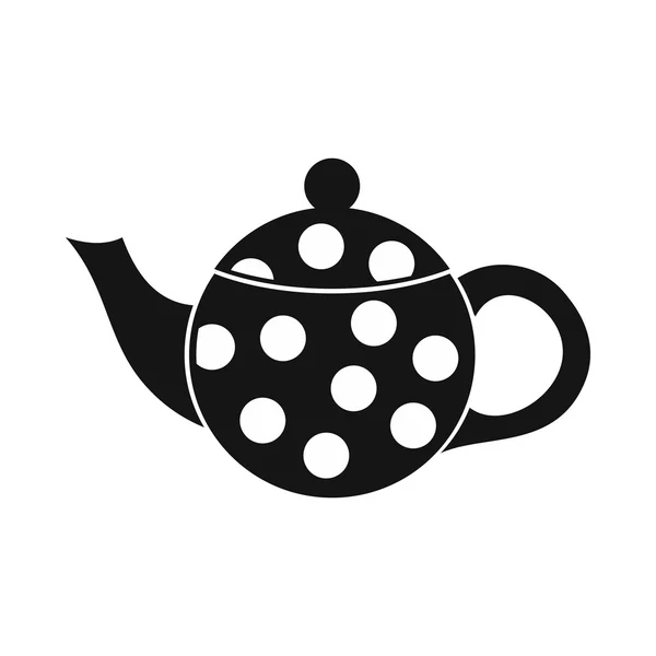 Black spotty teapot icon, simple style — Stock Vector
