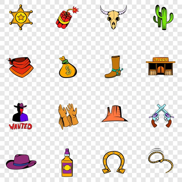 Wild West ensemble icônes — Image vectorielle
