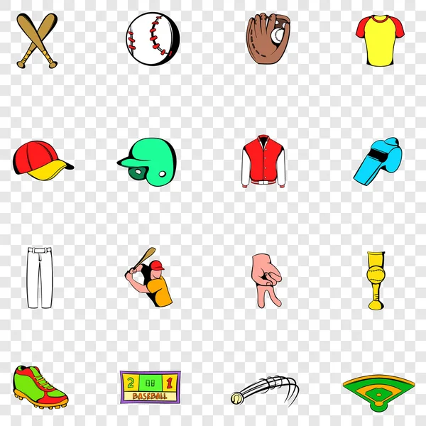 Béisbol conjunto de iconos — Vector de stock