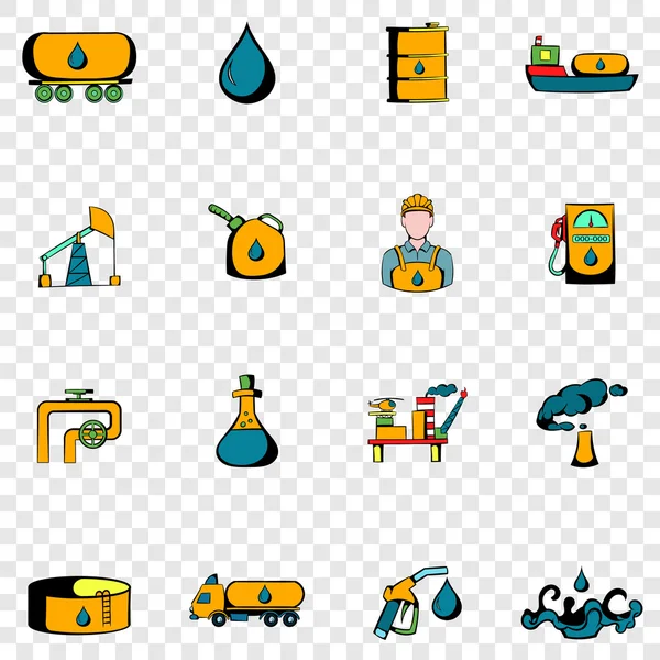 Oil industry set icons — Stock Vector