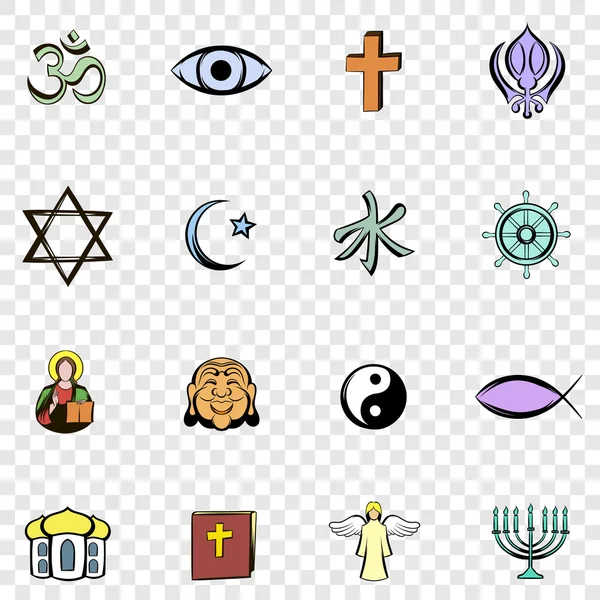 Religie stelt u pictogrammen — Stockvector