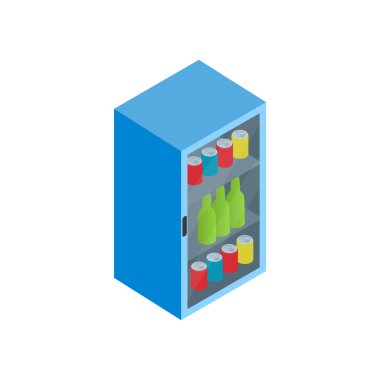 Fridge with refreshments drinks icon clipart