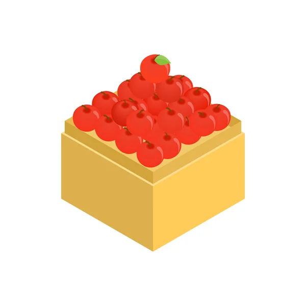 Apfel im Supermarkt-Symbol, isometrischer 3D-Stil — Stockvektor