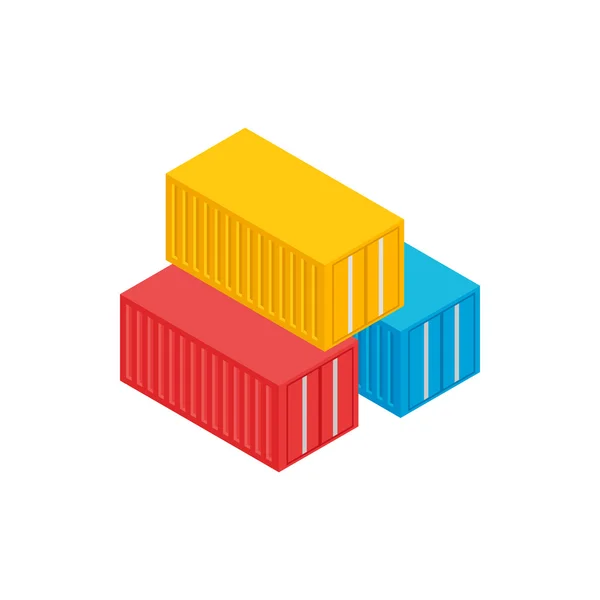 Піктограма вантажних контейнерів, ізометричний 3d стиль — стоковий вектор
