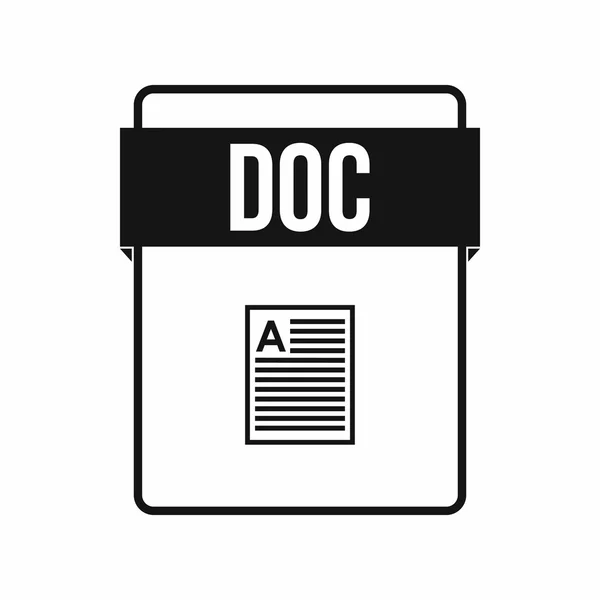 Doc ファイルのアイコン、シンプルなスタイル — ストックベクタ