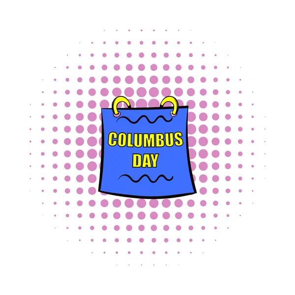 Columbus day εικονίδιο ημερολογίου, στυλ των κόμικς — Διανυσματικό Αρχείο