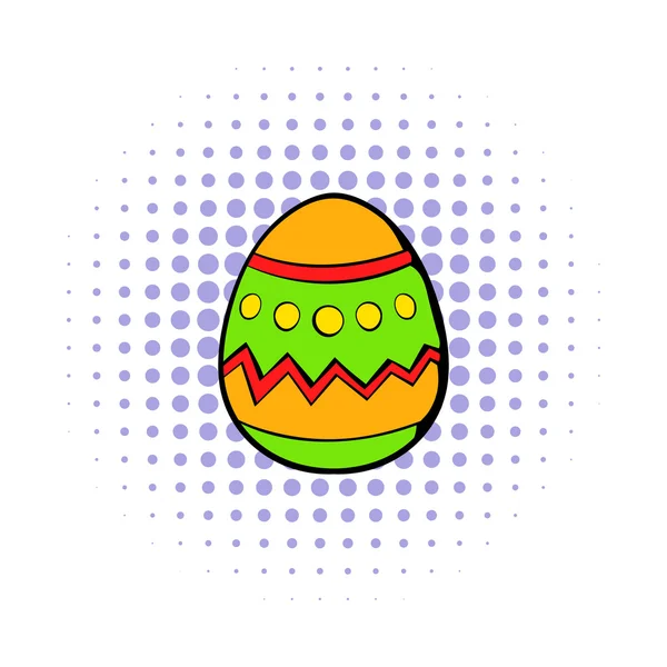 Colorido icono de huevo de Pascua, estilo cómics — Archivo Imágenes Vectoriales