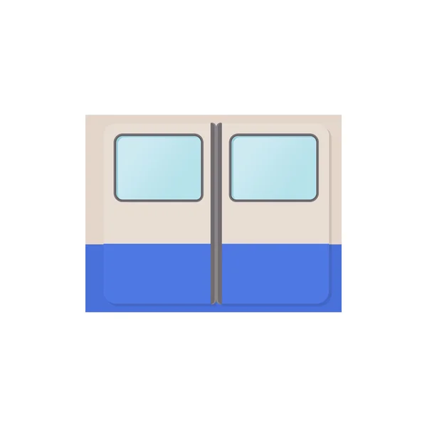 Icono de puertas de tren del metro, estilo de dibujos animados — Vector de stock