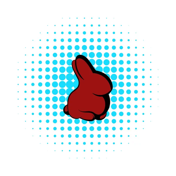 Icono de conejo de Pascua, estilo cómics — Vector de stock