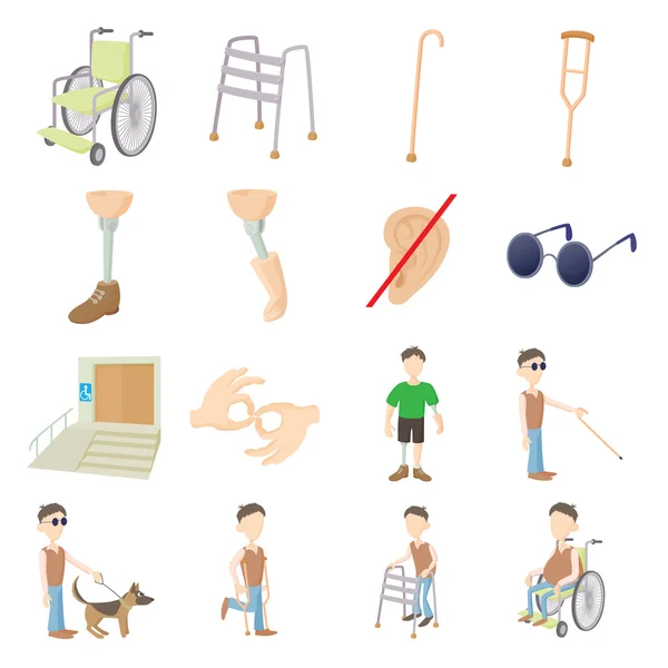 Disabled people care set — Stock Vector