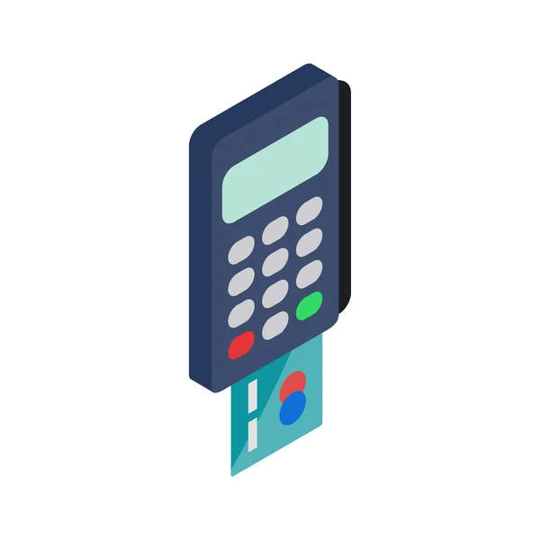 POS terminal pictogram, isometrische 3D-stijl — Stockvector