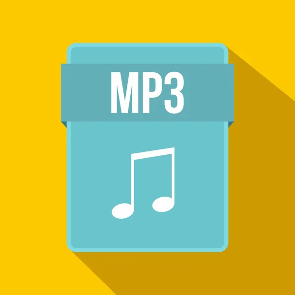 Het pictogram van het bestand van MP3, vlakke stijl — Stockvector