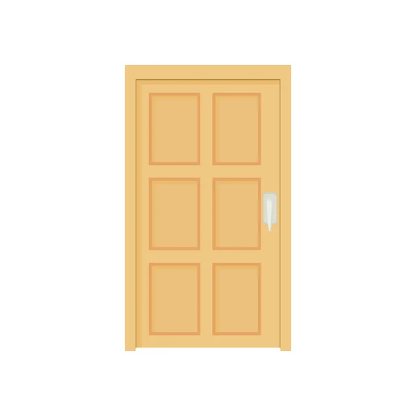 Porte fermée en bois icône, style dessin animé — Image vectorielle