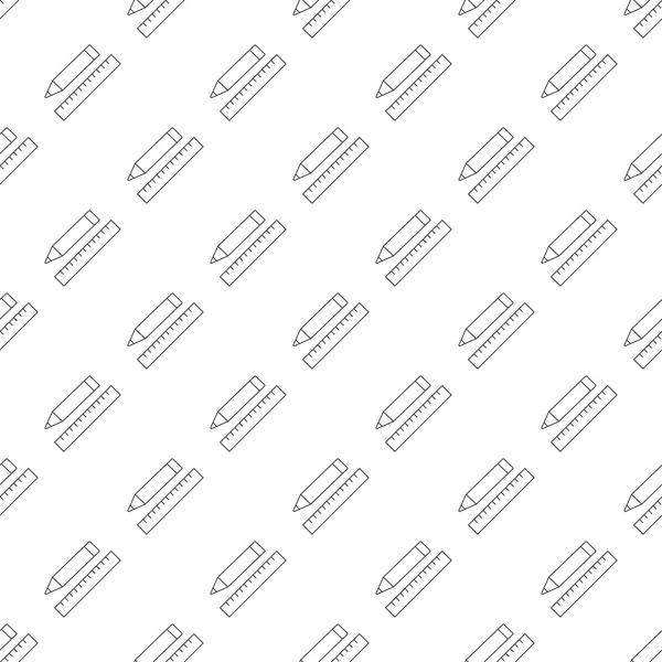 Penna med linjal mönster sömlösa — Stock vektor
