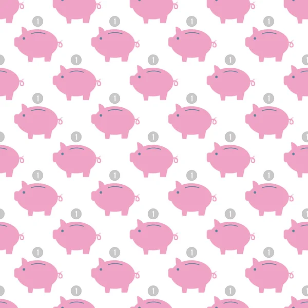 小猪银行模式无缝 — 图库矢量图片