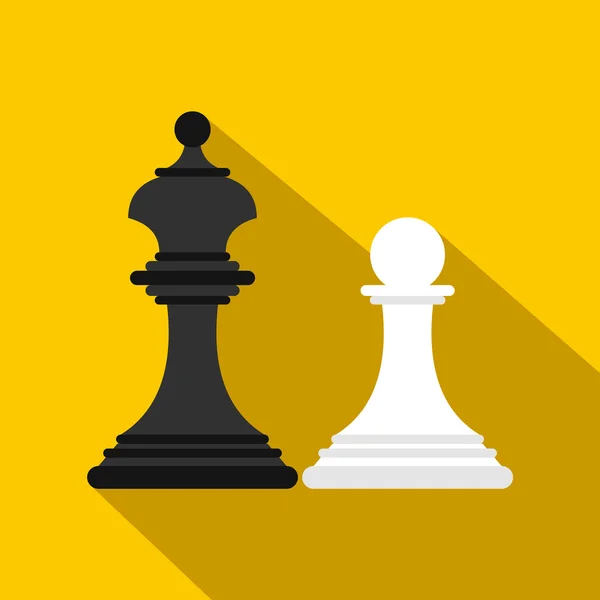 Chess king and chess pion icon, style plat — Image vectorielle