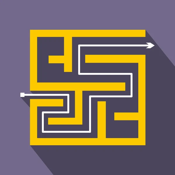Ícone do labirinto em estilo plano — Vetor de Stock