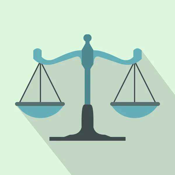 Scales of justice icon, flat style — Stock Vector
