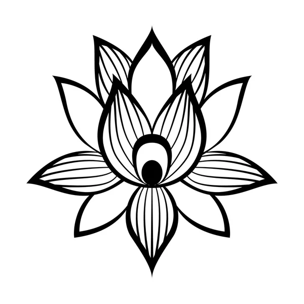 Lotus bloem teken — Stockvector