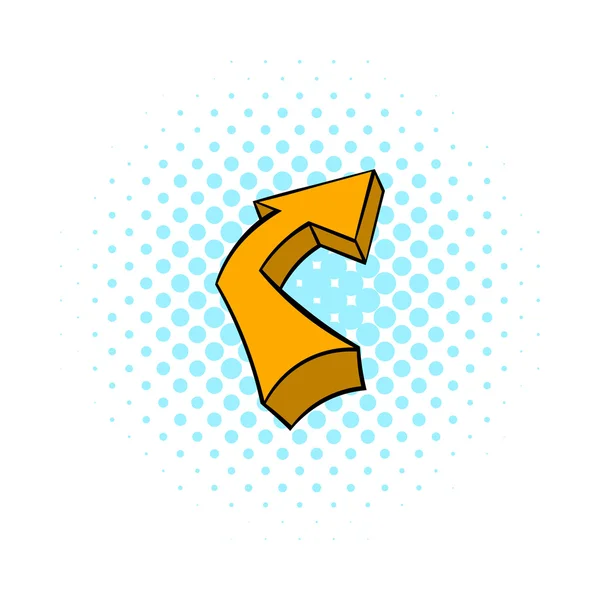 Broken yellow arrow icon, comics style — Stock Vector