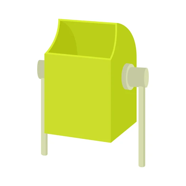 Outdoor green bin icon, cartoon style — Stock Vector