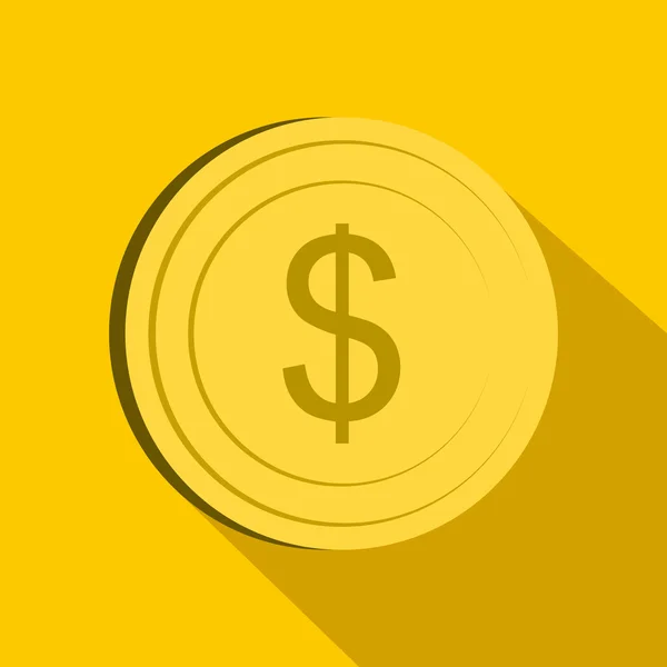 Dollar icon, flat style — Stock Vector