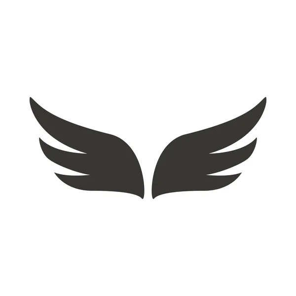 Egy pár absztrakt fekete szárnyak ikon, egyszerű stílus — Stock Vector
