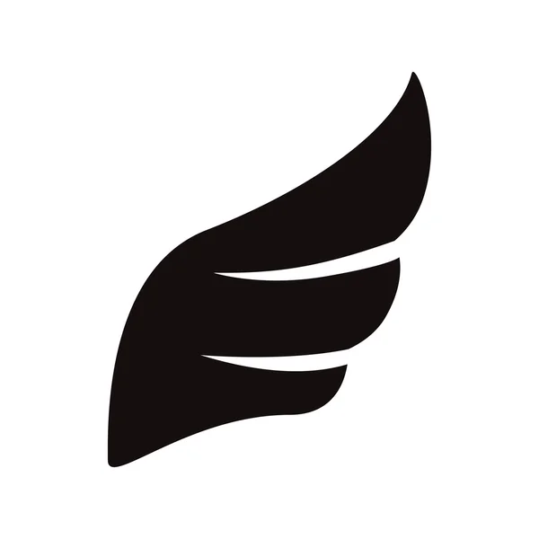 黒き翼アイコン、シンプルなスタイル — ストックベクタ