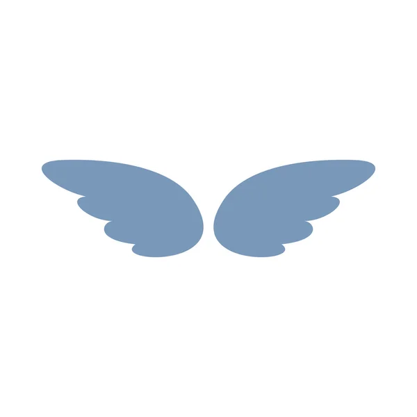 Egy pár ezüst szárnyak ikon, egyszerű stílus — Stock Vector