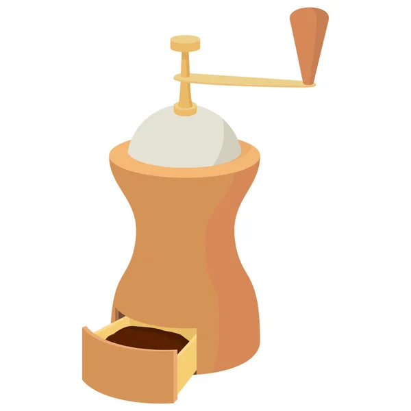 Icono molinillo de café, estilo de dibujos animados — Vector de stock