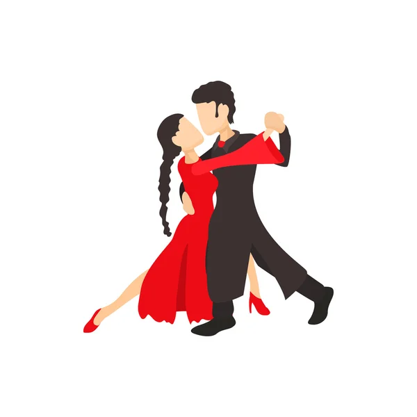 Икона танцоров танго, стиль мультфильма — стоковый вектор