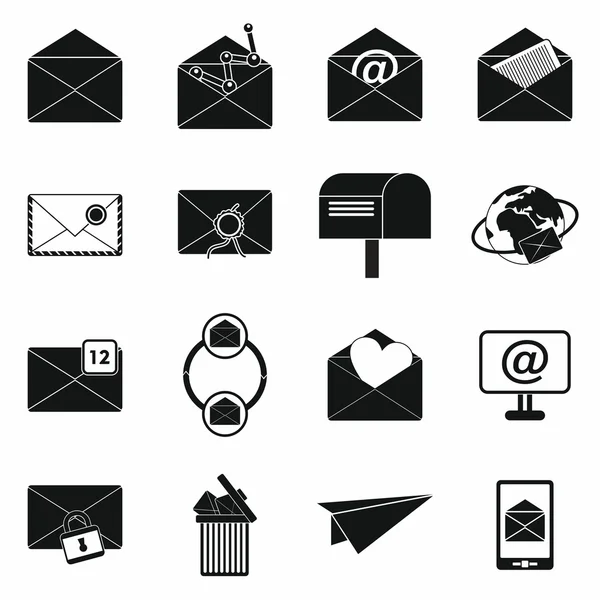 Conjunto de iconos de correo, estilo simple — Archivo Imágenes Vectoriales