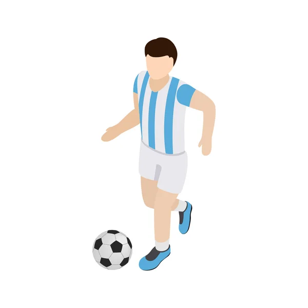 Argentyna piłka nożna gracz ikona, izometryczny styl 3d — Wektor stockowy