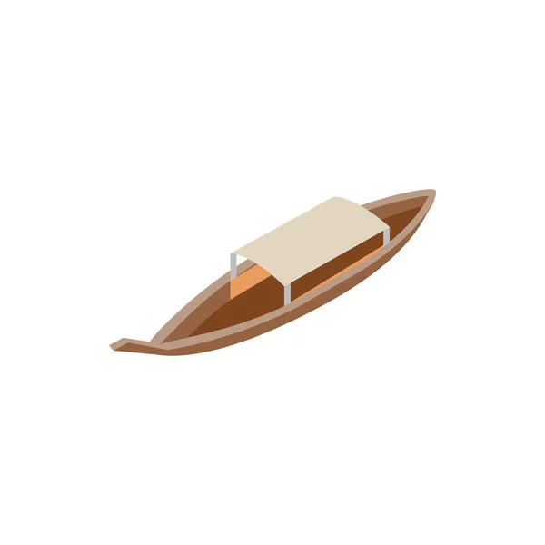 Icono del barco de pesca tailandés, estilo isométrico 3d — Vector de stock