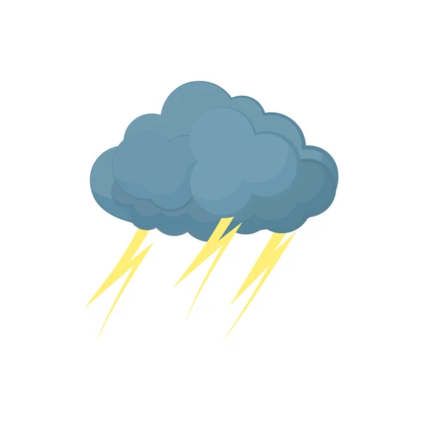 Cloud met bliksemschichten pictogram, cartoon stijl — Stockvector