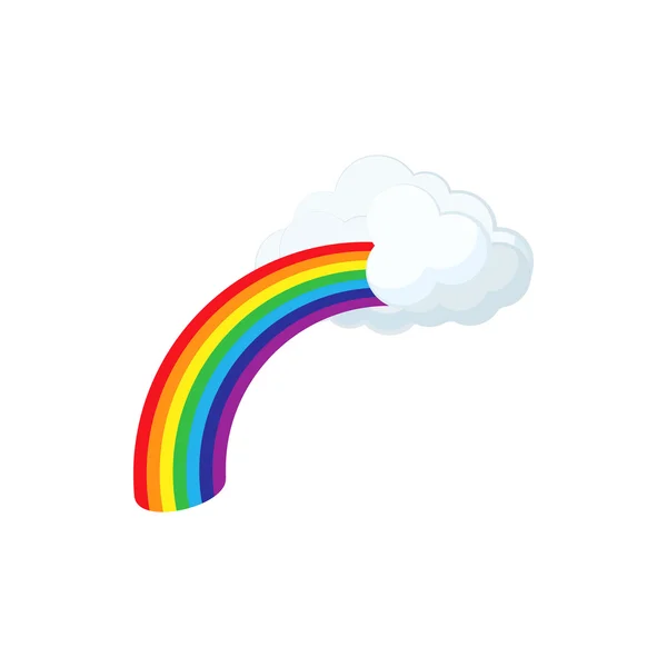 Regenbogen und Wolke Ikone, Cartoon-Stil — Stockvektor