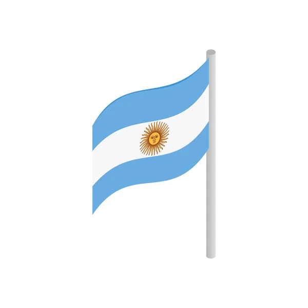 Flagge Argentiniens, isometrischer 3D-Stil — Stockvektor