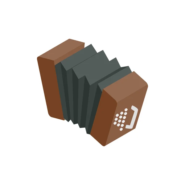 Bandoneon icono de acordeón, estilo isométrico 3d — Vector de stock