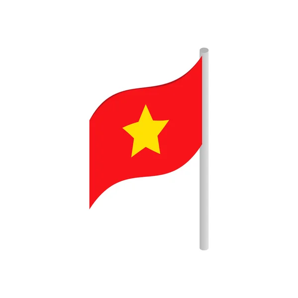 Vietnam ikon, izometrikus 3d stílusú zászlaja — Stock Vector