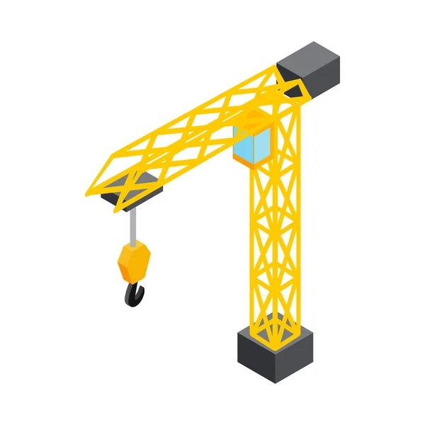 Ikon crane konstruksi, gaya isometrik 3d - Stok Vektor