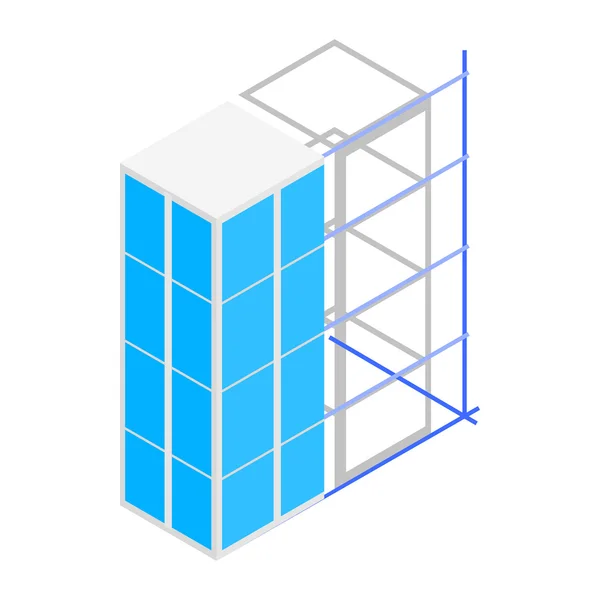 Icono de construcción del edificio, estilo isométrico 3d — Archivo Imágenes Vectoriales