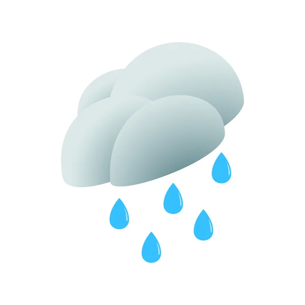 Nube con icono de gota de lluvia, estilo isométrico 3d — Vector de stock